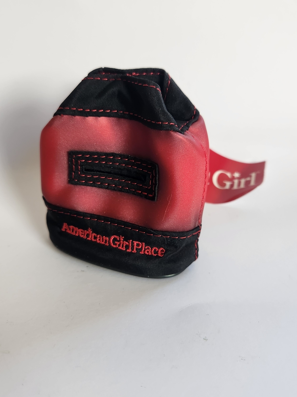 NWT American Girl Place Red and Black Backpack for Doll Retired Snap Closure